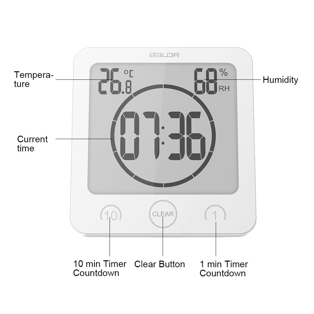 Waterproof Shower Clock w/ Timer (2 Packs)